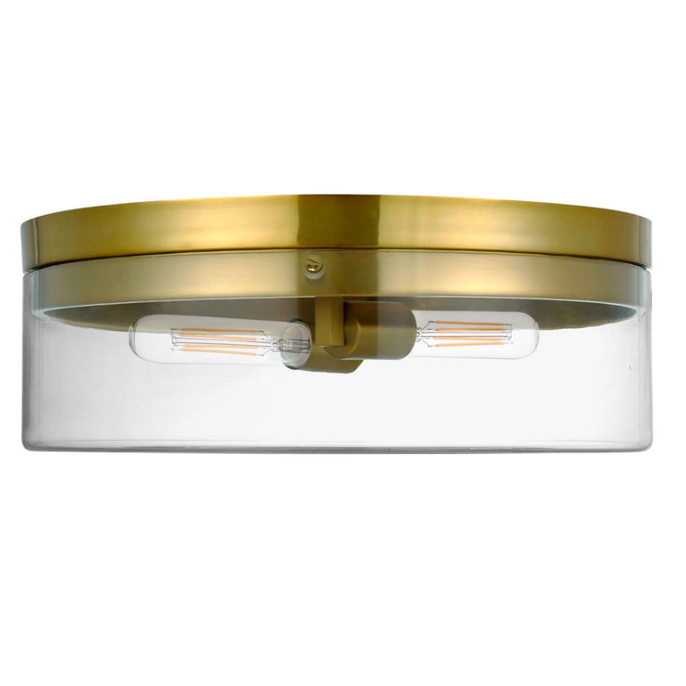 Dainolite Canada - Two Light Flush Mount - Fiona - Aged Brass- Union Lighting Luminaires Decor