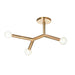 Dainolite Canada - Three Light Semi Flush Mount - Morgan - Aged Brass- Union Lighting Luminaires Decor