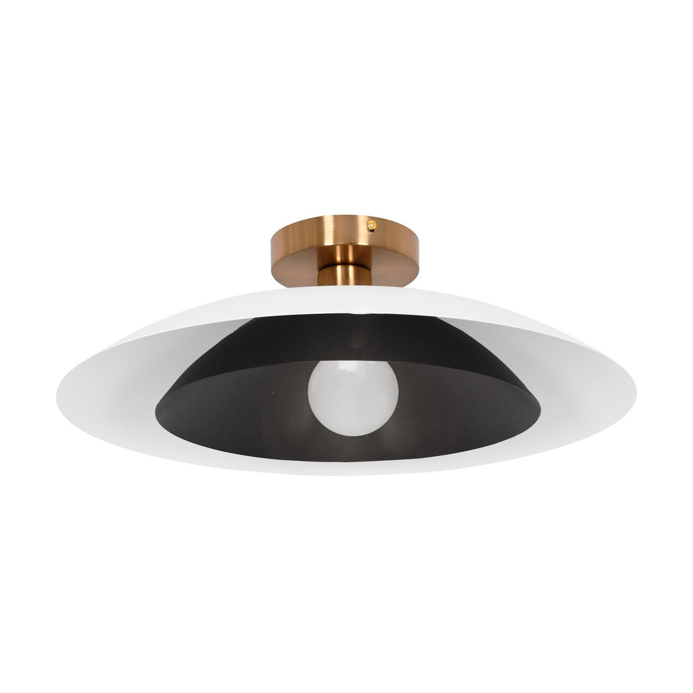 Dainolite Canada - One Light Semi-Flush Mount - Pima - Matte White & Matte Black- Union Lighting Luminaires Decor