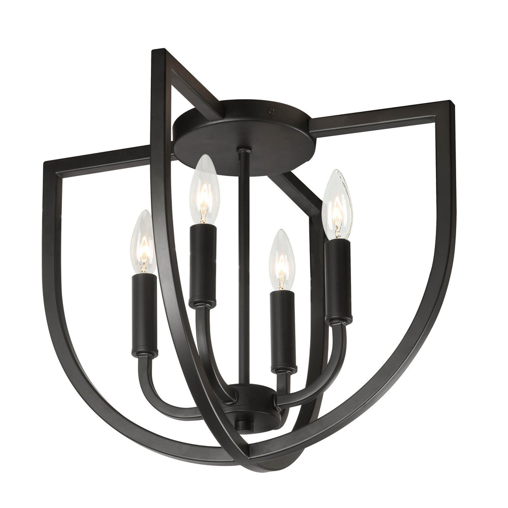Dainolite Canada - Four Light Flush Mount - Pamela - Matte Black- Union Lighting Luminaires Decor