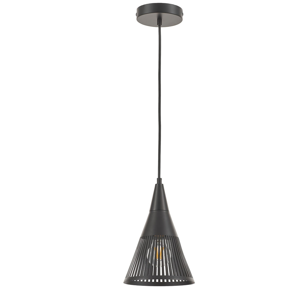 Dainolite Canada - One Light Pendant - Rebecca - Matte Black- Union Lighting Luminaires Decor