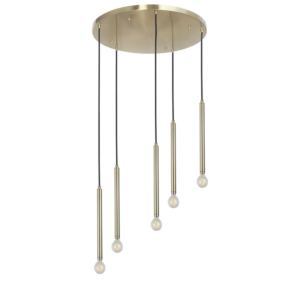 Dainolite Canada - Five Light Pendant - Sanya - Aged Brass- Union Lighting Luminaires Decor