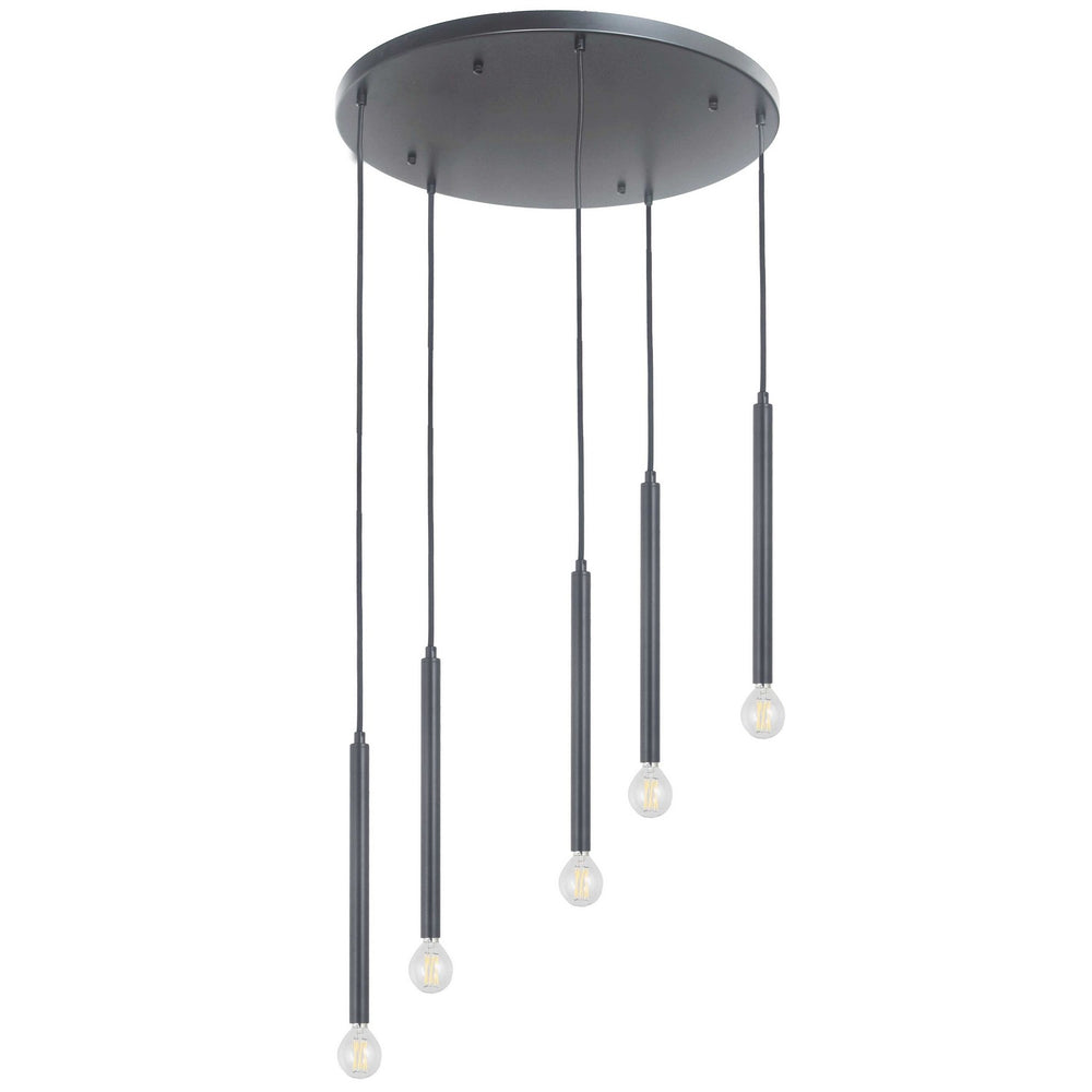 Dainolite Canada - Five Light Pendant - Sanya - Matte Black- Union Lighting Luminaires Decor