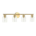 Dainolite Canada - Four Light Vanity - Vienna - Aged Brass- Union Lighting Luminaires Decor