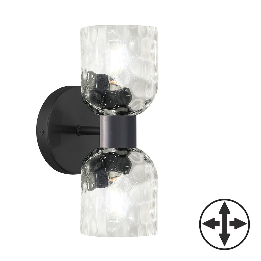 Dainolite Canada - Two Light Wall Sconce - Vallora - Matte Black- Union Lighting Luminaires Decor