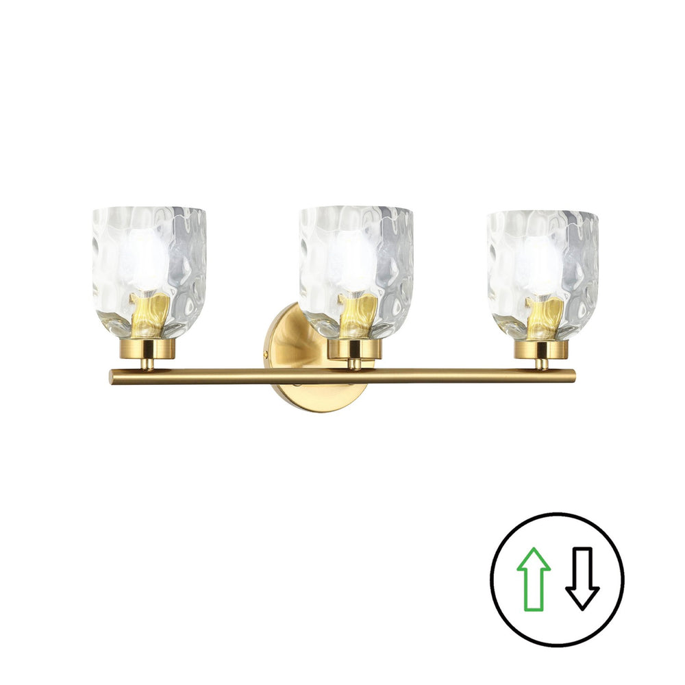 Dainolite Canada - Three Light Vanity - Vallora - Aged Brass- Union Lighting Luminaires Decor