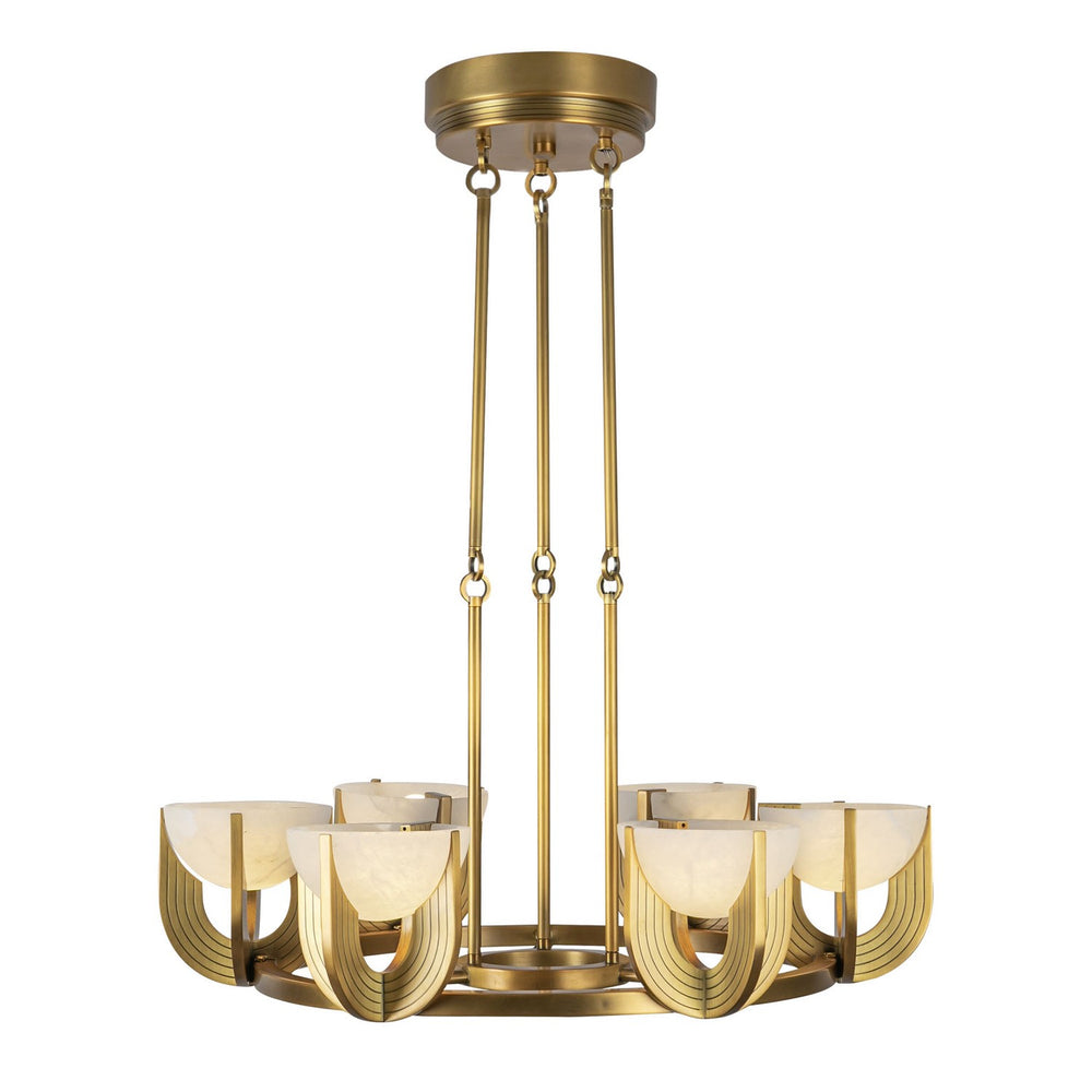 Alora Canada - LED Chandelier - Colette - Vintage Brass/Alabaster- Union Lighting Luminaires Decor