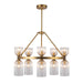 Alora Canada - Ten Light Chandelier - Nelly - Brushed Gold/Clear Ribbed Glass- Union Lighting Luminaires Decor