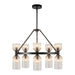 Alora Canada - Ten Light Chandelier - Nelly - Matte Black/Clear Ribbed Glass- Union Lighting Luminaires Decor