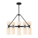 Alora Canada - Ten Light Chandelier - Nelly - Matte Black/Glossy Ribbed Opal Glass- Union Lighting Luminaires Decor