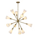 Alora Canada - 12 Light Chandelier - Cosmo - Brushed Gold/Glossy Ribbed Opal Glass- Union Lighting Luminaires Decor