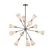 Alora Canada - 12 Light Chandelier - Cosmo - Brushed Nickel/Glossy Ribbed Opal Glass- Union Lighting Luminaires Decor