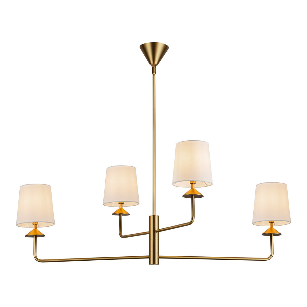 Alora Canada - Four Light Chandelier - Bridgette - Brushed Gold/White Linen- Union Lighting Luminaires Decor