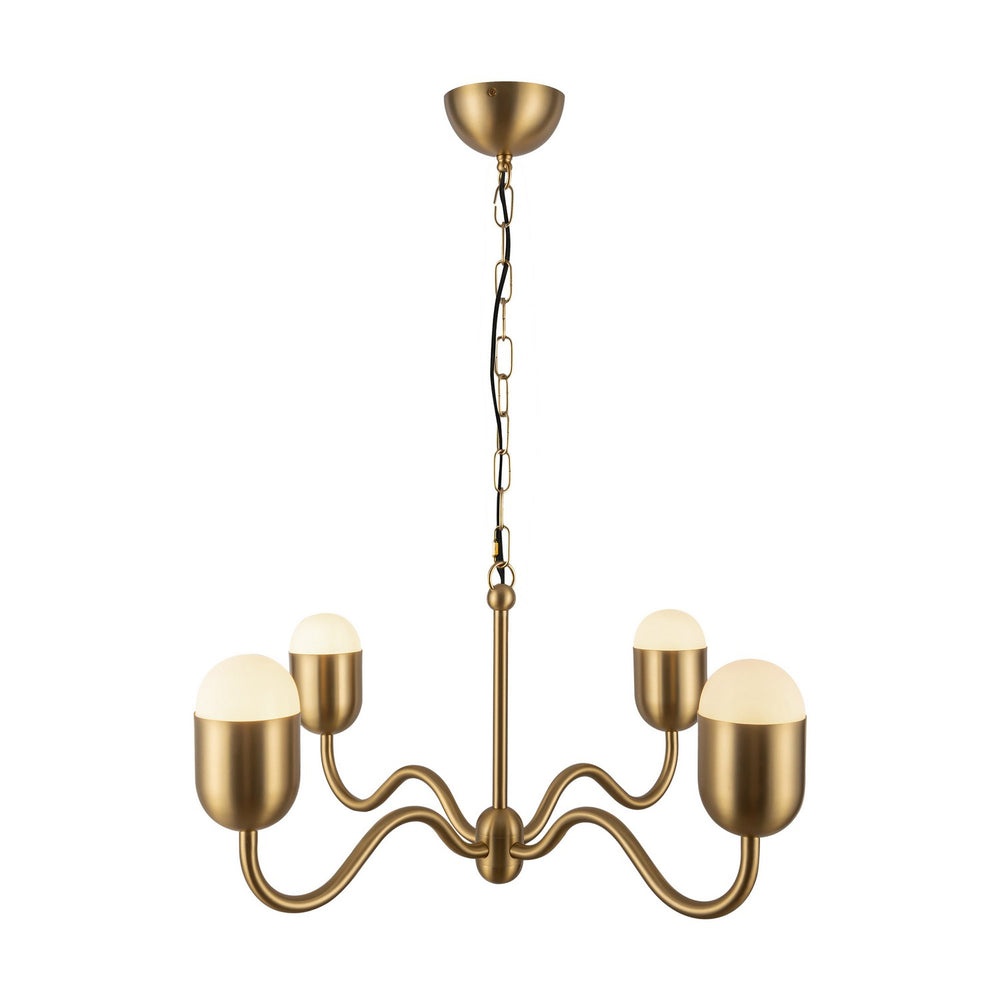 Alora Canada - Four Light Chandelier - Effie - Brushed Gold/Opal Glass- Union Lighting Luminaires Decor