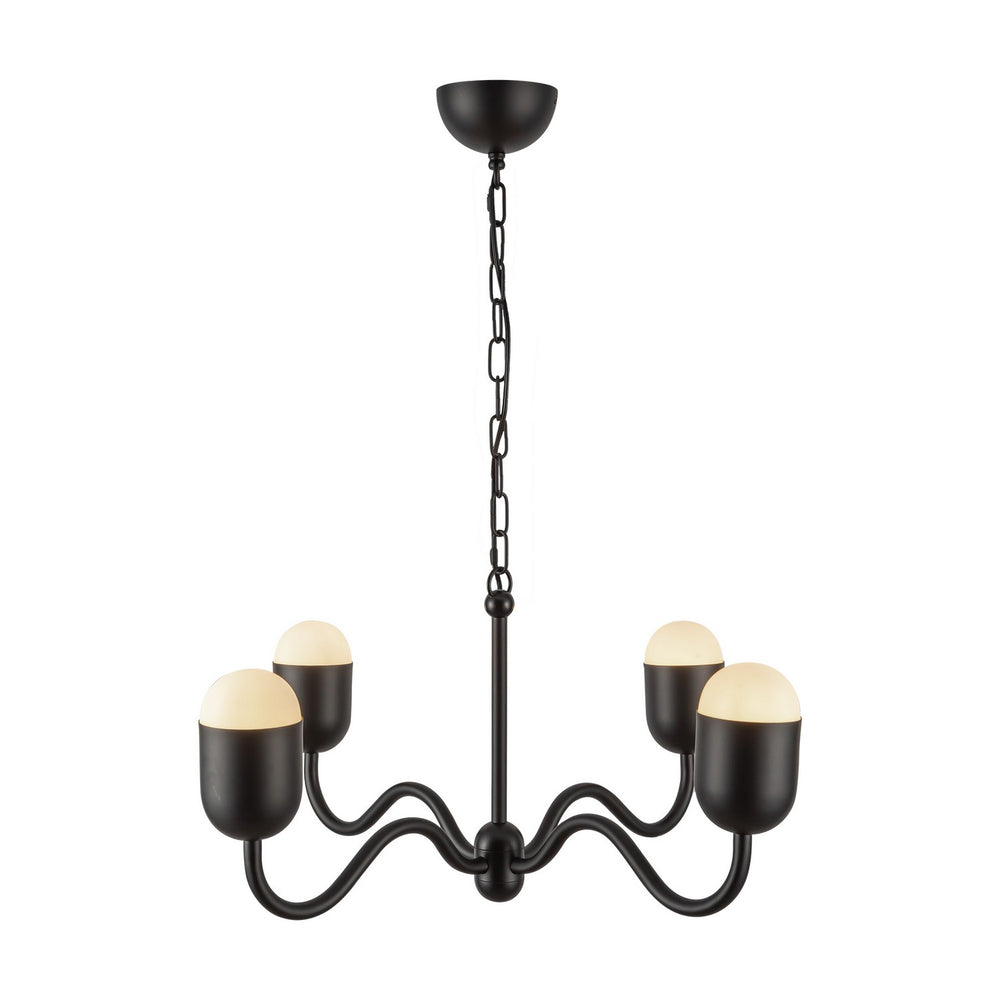 Alora Canada - Four Light Chandelier - Effie - Matte Black/Opal Glass- Union Lighting Luminaires Decor