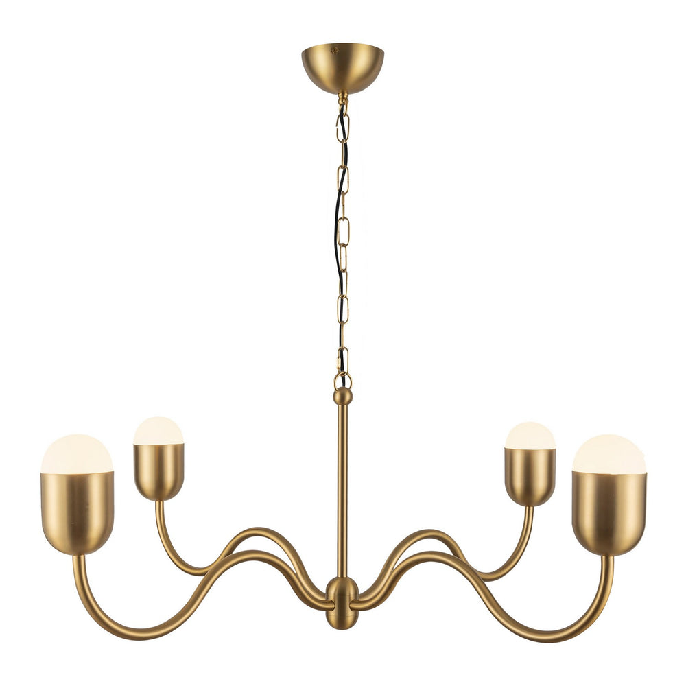Alora Canada - Four Light Chandelier - Effie - Brushed Gold/Opal Glass- Union Lighting Luminaires Decor