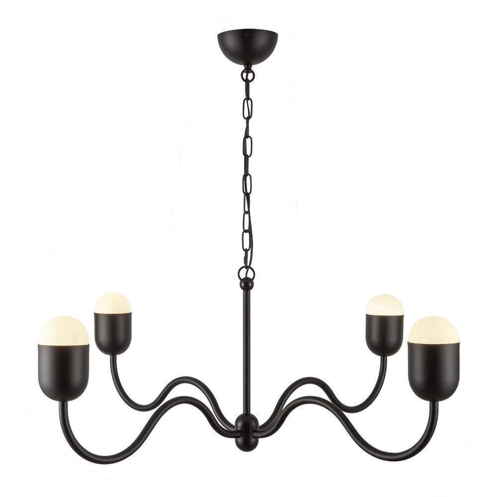 Alora Canada - Four Light Chandelier - Effie - Matte Black/Opal Glass- Union Lighting Luminaires Decor