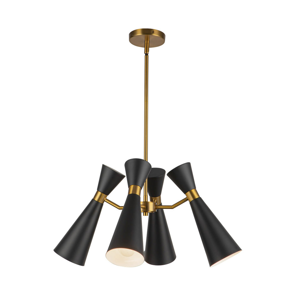 Alora Canada - Four Light Chandelier - Blake - Matte Black/Aged Gold- Union Lighting Luminaires Decor