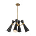 Alora Canada - Four Light Chandelier - Blake - Matte Black/Aged Gold- Union Lighting Luminaires Decor