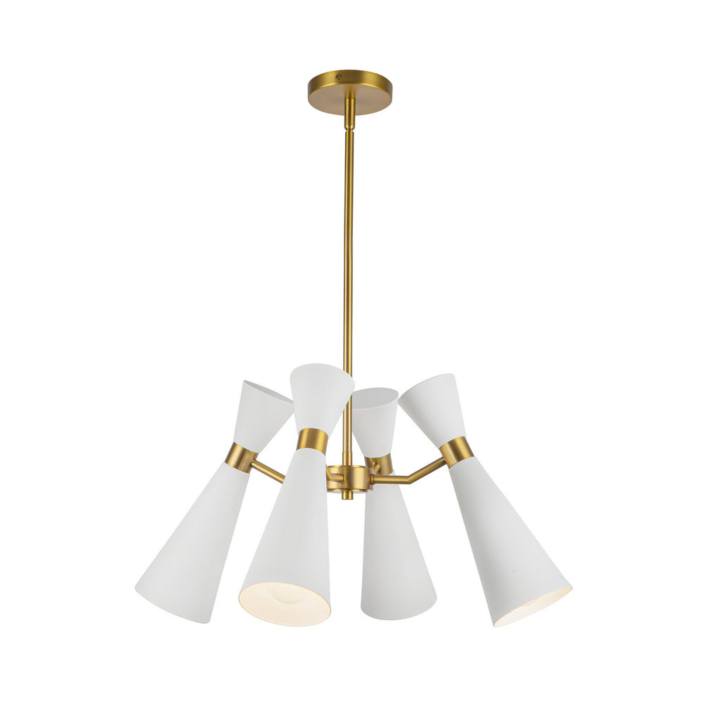Alora Canada - Four Light Chandelier - Blake - White/Aged Gold- Union Lighting Luminaires Decor