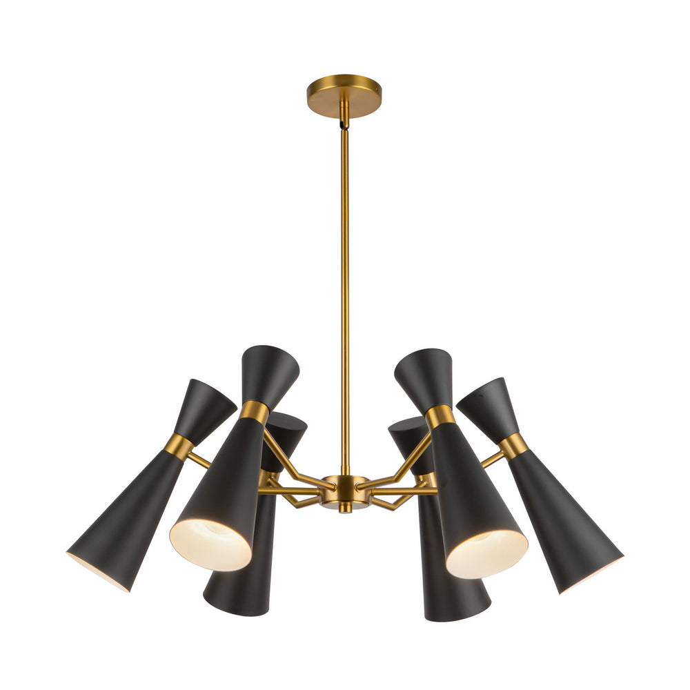 Alora Canada - Six Light Chandelier - Blake - Matte Black/Aged Gold- Union Lighting Luminaires Decor
