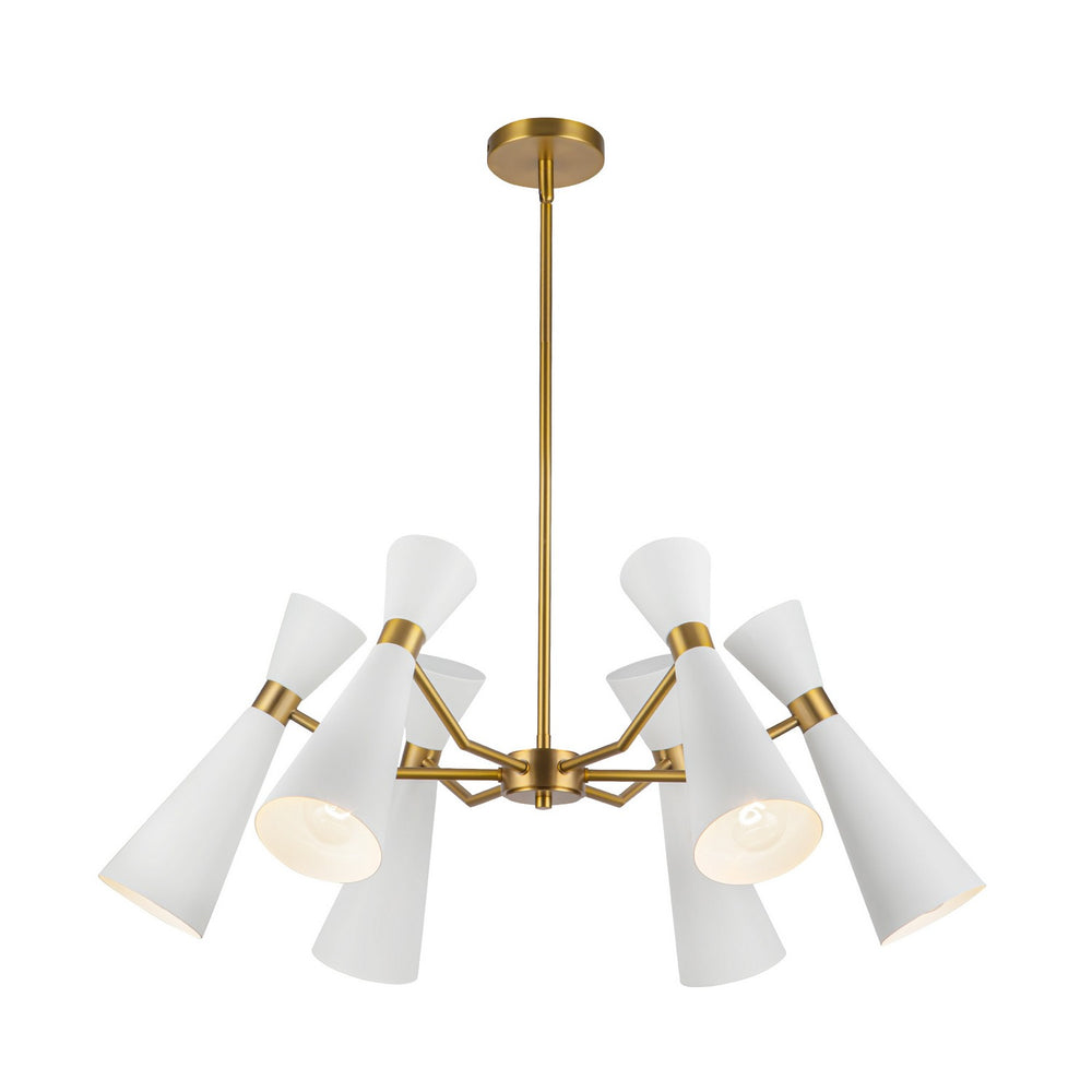 Alora Canada - Six Light Chandelier - Blake - White/Aged Gold- Union Lighting Luminaires Decor