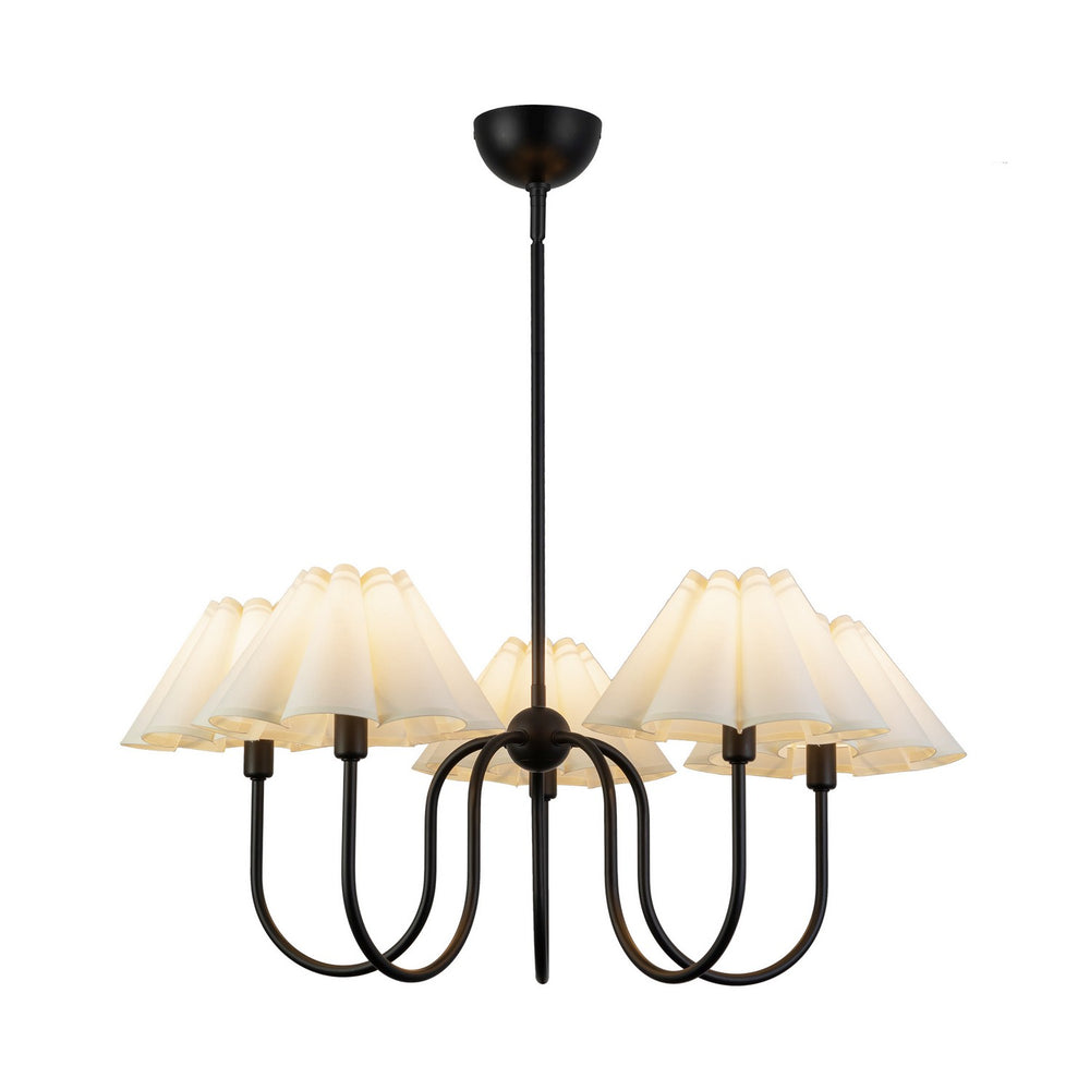 Alora Canada - Five Light Chandelier - Rosemary - Matte Black/Folded White- Union Lighting Luminaires Decor