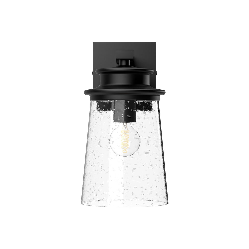 Alora Canada - One Light Exterior Wall Mount - Quincy - Clear Bubble Glass/Textured Black- Union Lighting Luminaires Decor