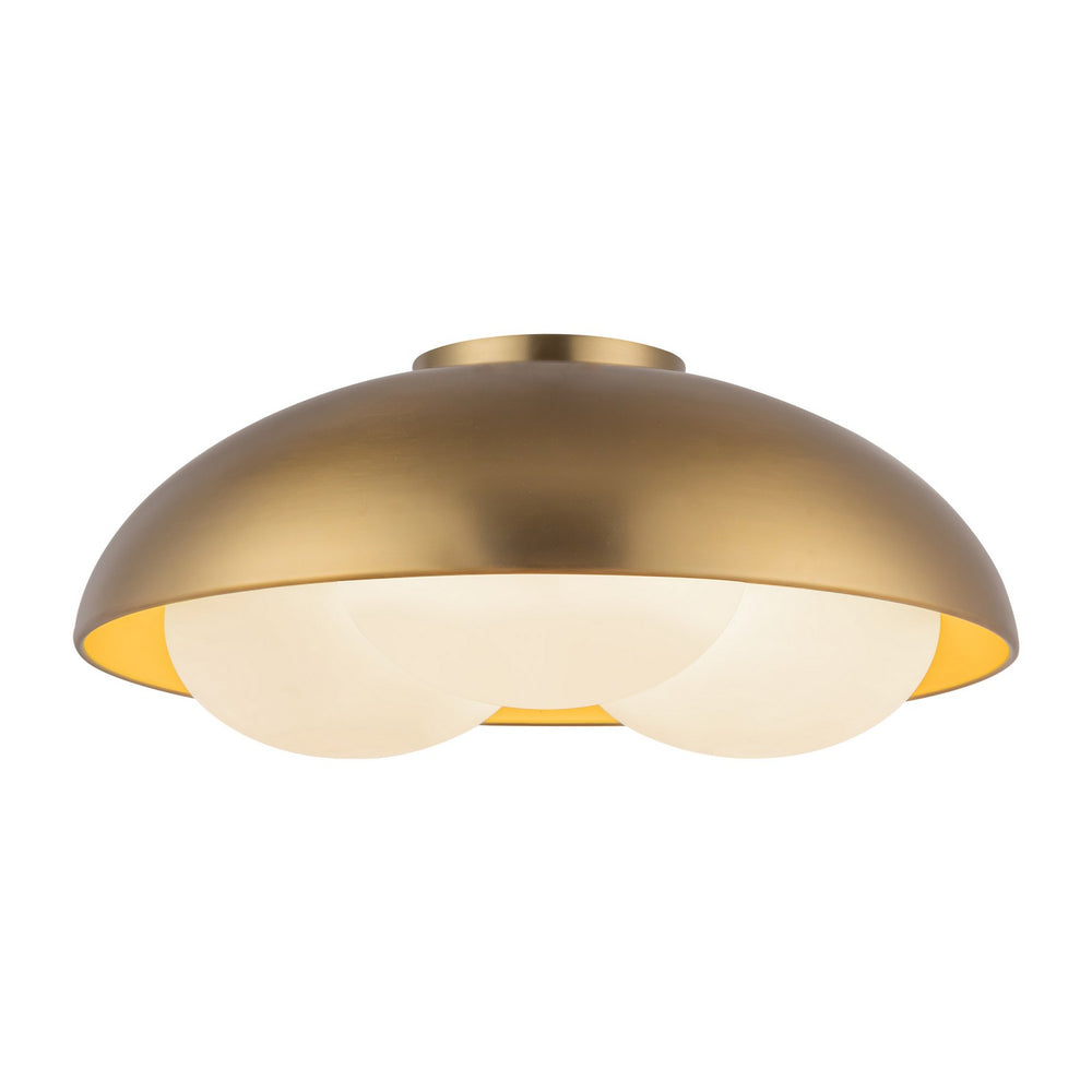 Alora Canada - Three Light Flush Mount - Robyn - Brushed Gold/Opal Glass- Union Lighting Luminaires Decor