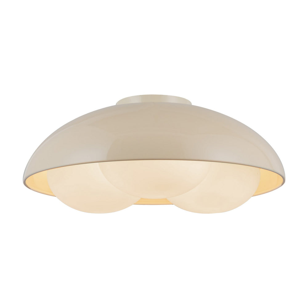 Alora Canada - Three Light Flush Mount - Robyn - Pearl White/Opal Glass- Union Lighting Luminaires Decor