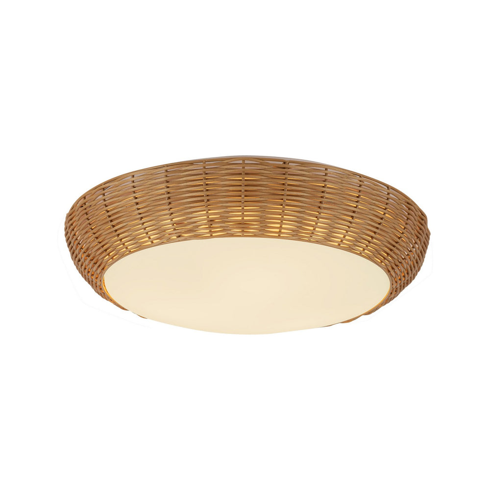 Alora Canada - Three Light Flush Mount - Merida - Rattan- Union Lighting Luminaires Decor