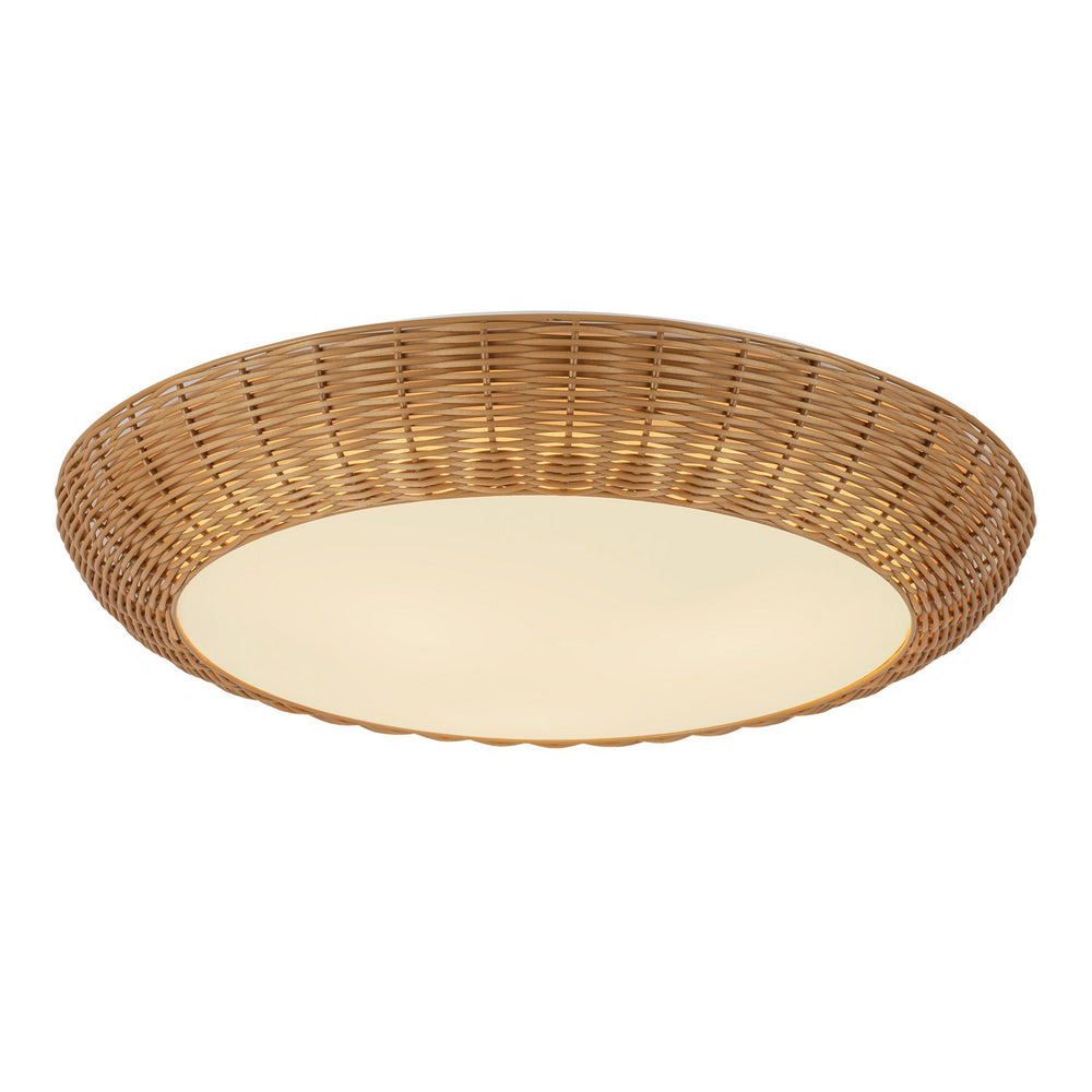 Alora Canada - Three Light Flush Mount - Merida - Rattan- Union Lighting Luminaires Decor
