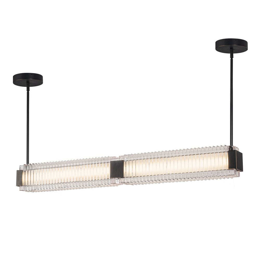 Alora Canada - LED Linear Pendant - Alai - Urban Bronze/Ribbed Glass- Union Lighting Luminaires Decor