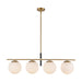 Alora Canada - Four Light Linear Pendant - Zuri - Brushed Gold/Opal Glass- Union Lighting Luminaires Decor