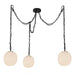 Alora Canada - Three Light Pendant - Cherise - Matte Black/Glossy Ribbed Opal Glass- Union Lighting Luminaires Decor