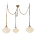 Alora Canada - Three Light Pendant - Farrah - Brushed Gold/Glossy Ribbed Opal Glass- Union Lighting Luminaires Decor