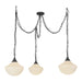 Alora Canada - Three Light Pendant - Farrah - Matte Black/Glossy Ribbed Opal Glass- Union Lighting Luminaires Decor
