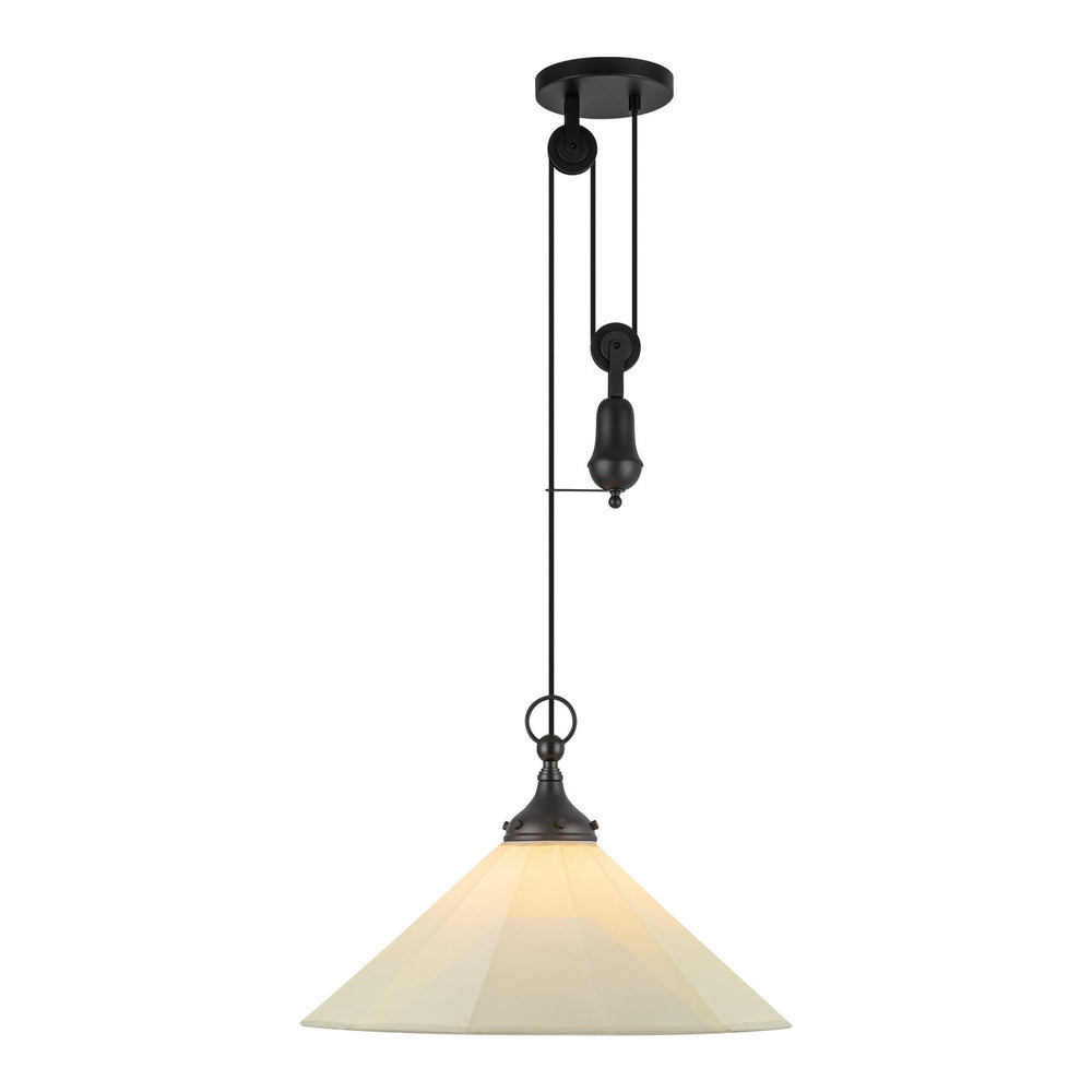 Alora Canada - One Light Pendant - Ellen - Matte Black/White Linen- Union Lighting Luminaires Decor
