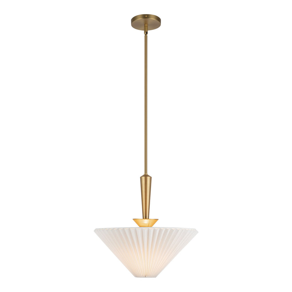 Alora Canada - One Light Pendant - Bridgette - Brushed Gold/Folded White- Union Lighting Luminaires Decor