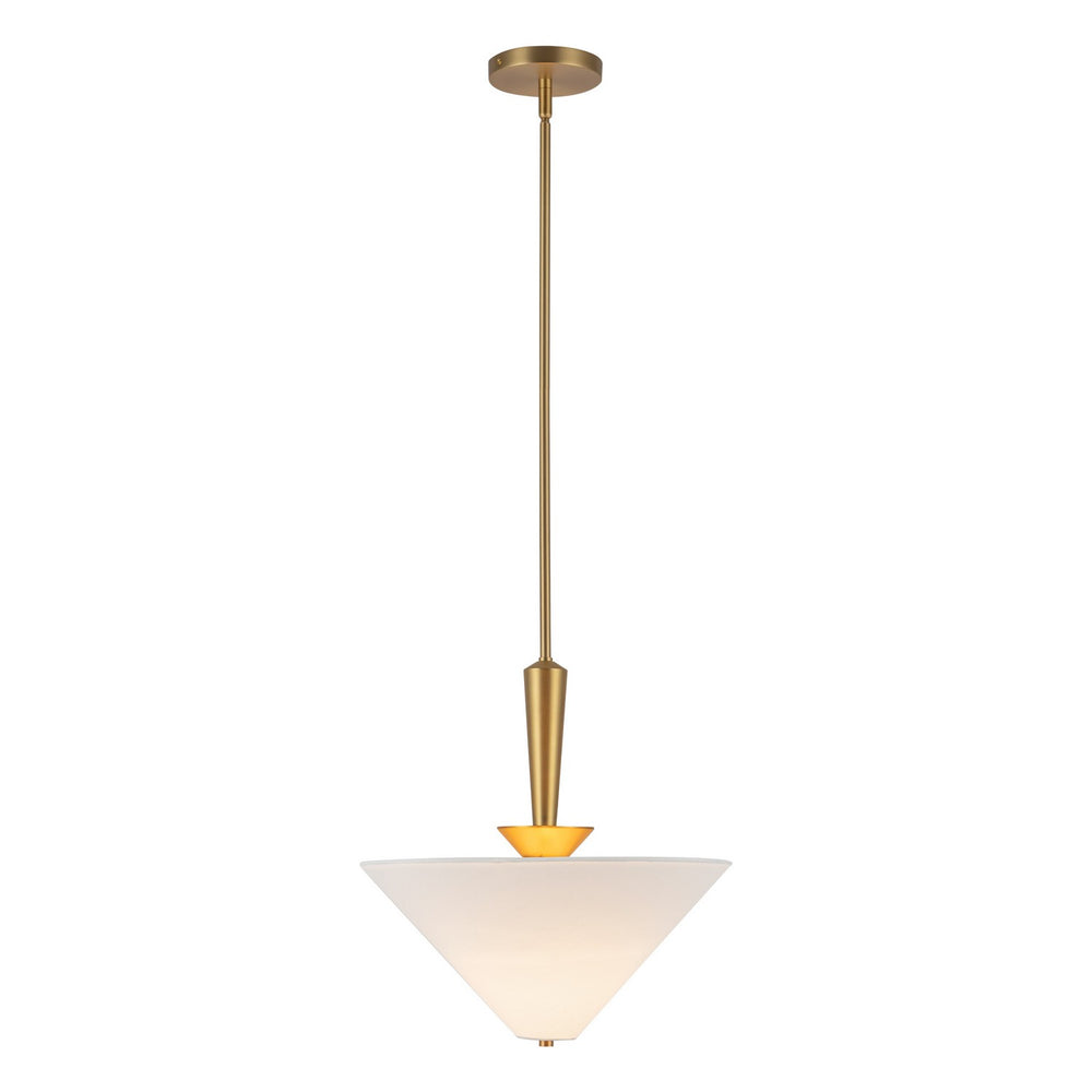 Alora Canada - One Light Pendant - Bridgette - Brushed Gold/White Linen- Union Lighting Luminaires Decor