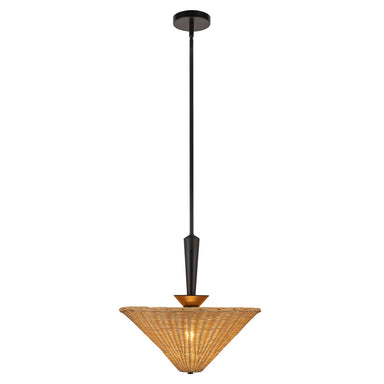 Alora Canada - One Light Pendant - Bridgette - Matte Black/Rattan- Union Lighting Luminaires Decor