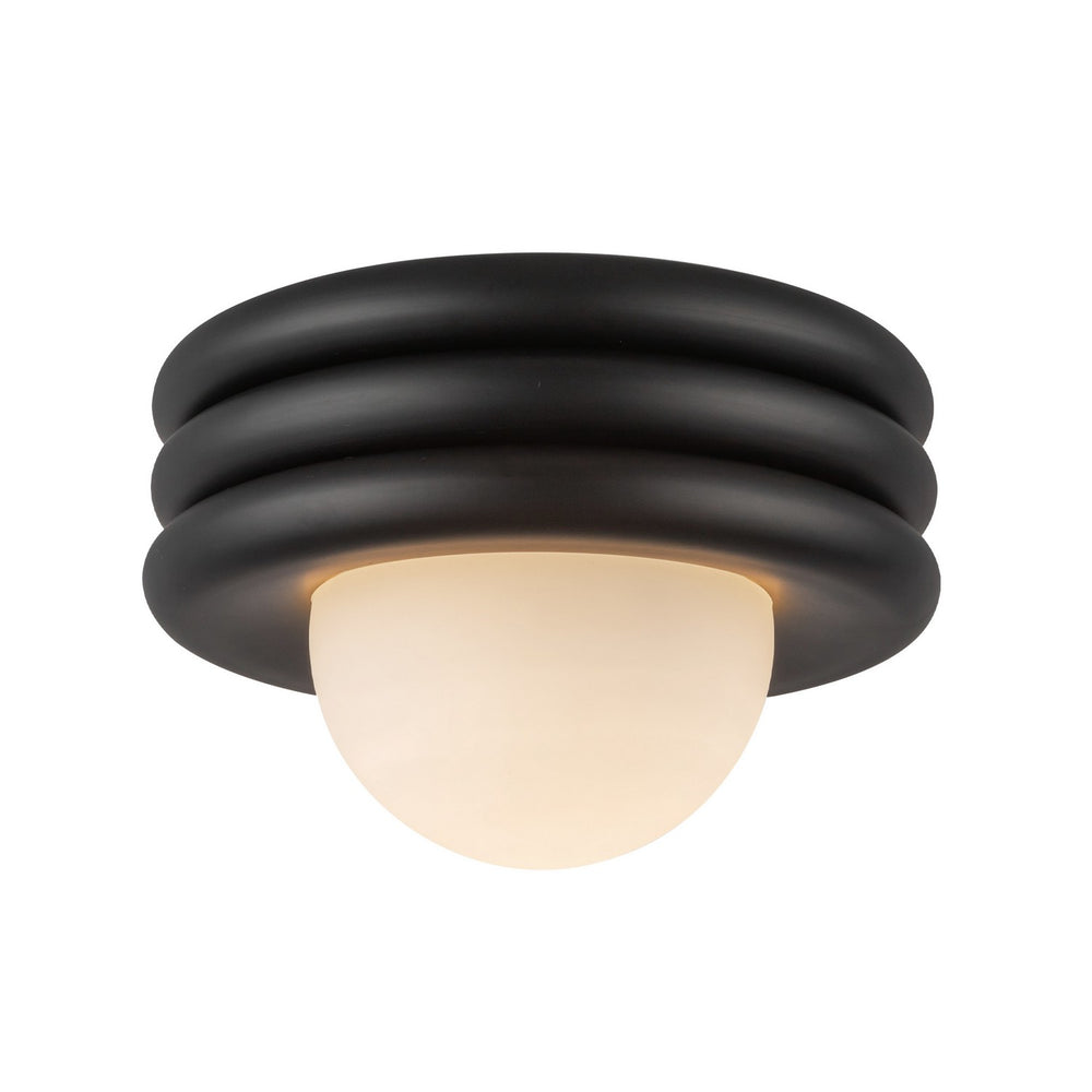 Alora Canada - One Light Semi-Flush Mount - Harvey - Matte Black- Union Lighting Luminaires Decor