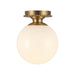 Alora Canada - One Light Semi-Flush Mount - Otis - Brushed Gold/Glossy Opal Glass- Union Lighting Luminaires Decor