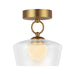Alora Canada - LED Semi Flush Mount - Leota - Brushed Gold/Clear Glass- Union Lighting Luminaires Decor