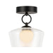 Alora Canada - LED Semi Flush Mount - Leota - Matte Black/Clear Glass- Union Lighting Luminaires Decor