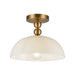 Alora Canada - One Light Semi-Flush Mount - Paisley - Brushed Gold/Glossy Opal Glass- Union Lighting Luminaires Decor