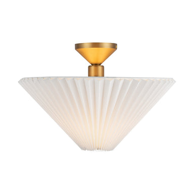 Alora Canada - One Light Semi-Flush Mount - Bridgette - Brushed Gold/Folded White- Union Lighting Luminaires Decor
