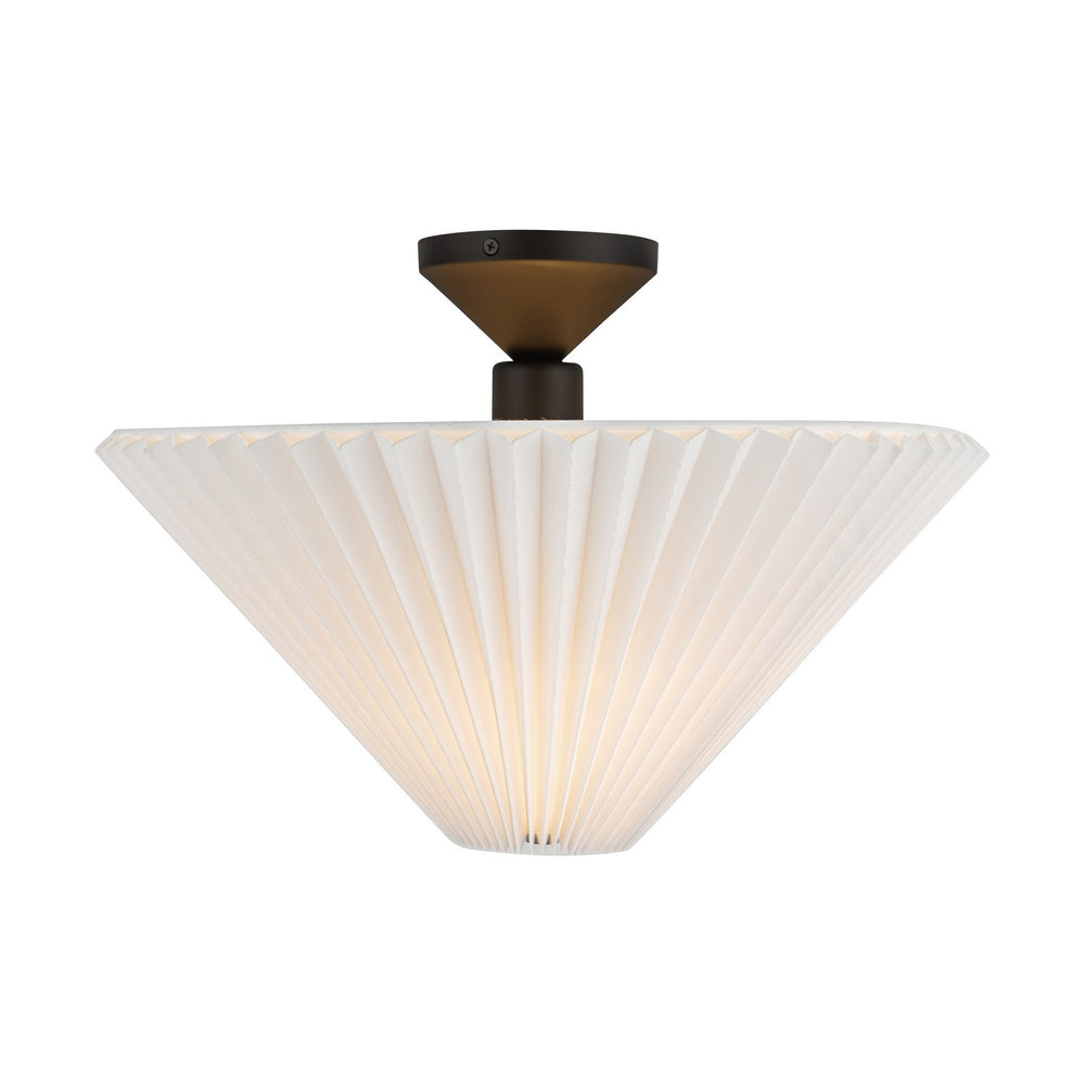 Alora Canada - One Light Semi-Flush Mount - Bridgette - Matte Black/Folded White- Union Lighting Luminaires Decor