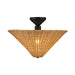 Alora Canada - One Light Semi-Flush Mount - Bridgette - Matte Black/Rattan- Union Lighting Luminaires Decor