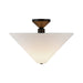 Alora Canada - One Light Semi-Flush Mount - Bridgette - Matte Black/White Linen- Union Lighting Luminaires Decor